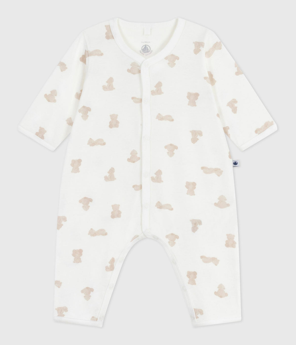 Pyjama bébé sans pieds en coton imprimé ours – F1