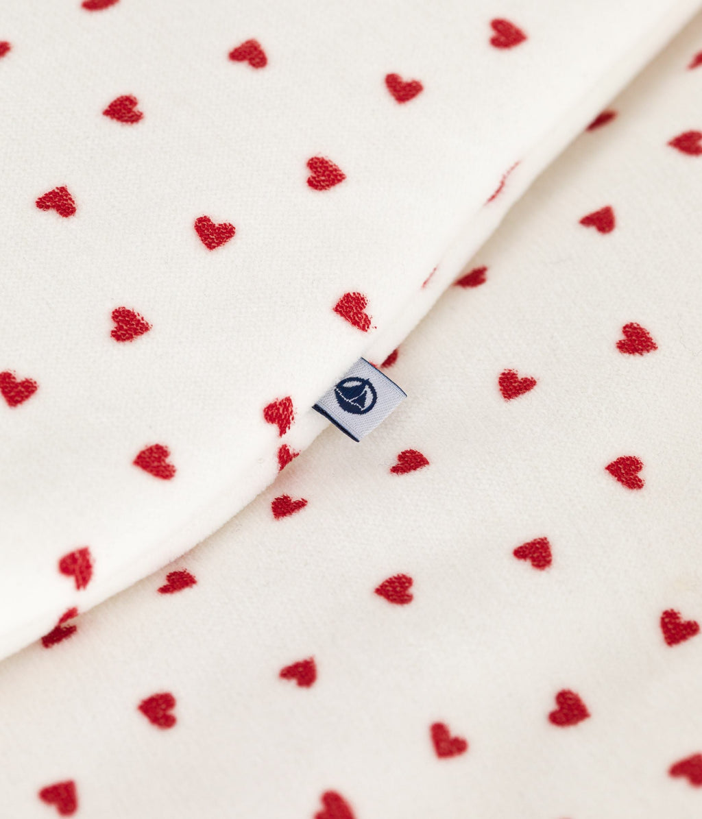 Printed heart velvet baby sleeping bag TOG 3