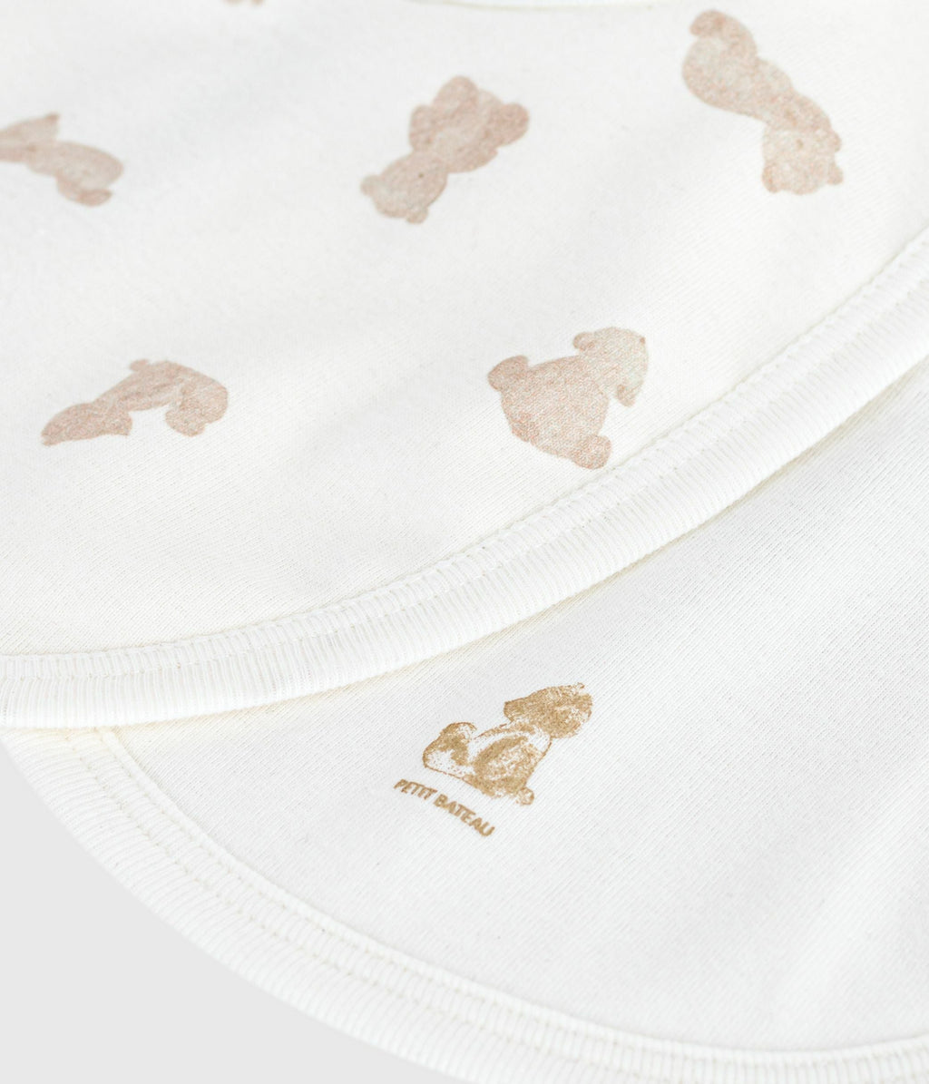 Lot de bavoirs bébé en coton imprimé ours – Z1