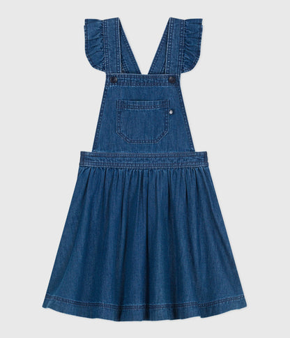 Robe enfant salopette en denim