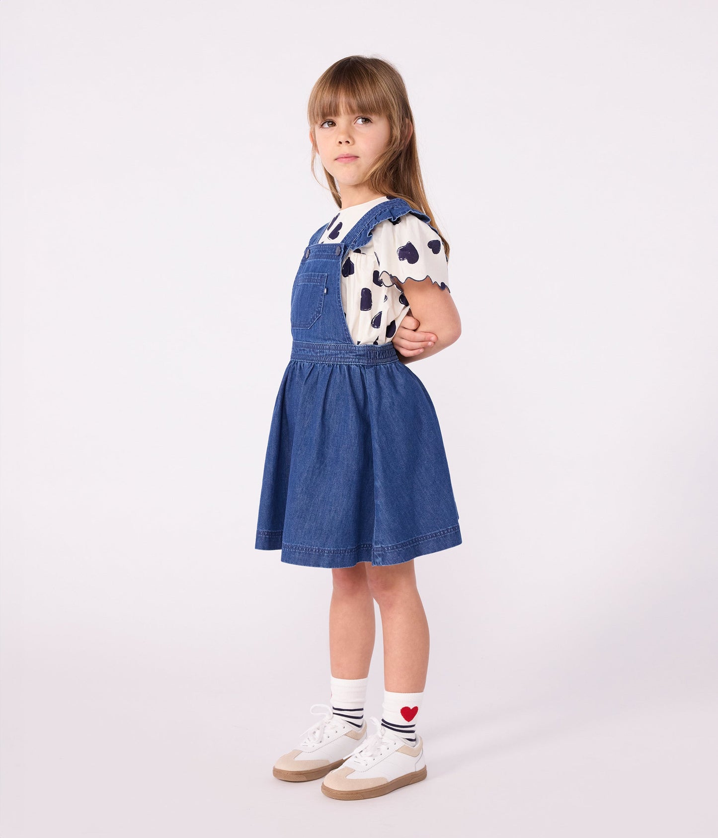 Robe enfant salopette en denim