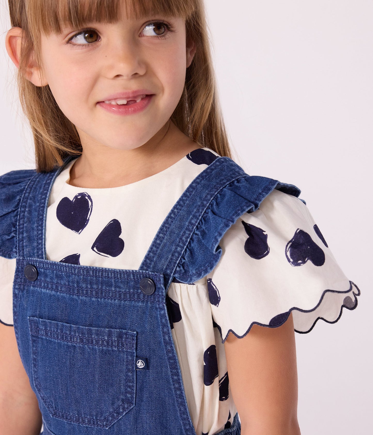 Robe enfant salopette en denim
