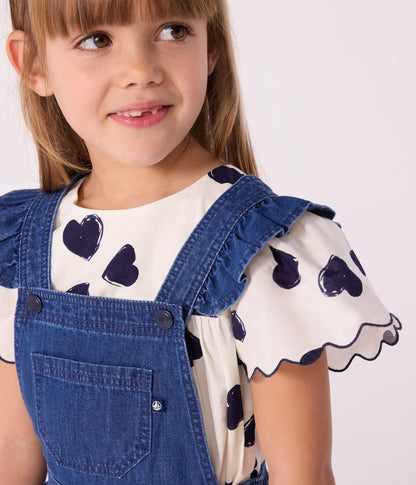 Robe enfant salopette en denim