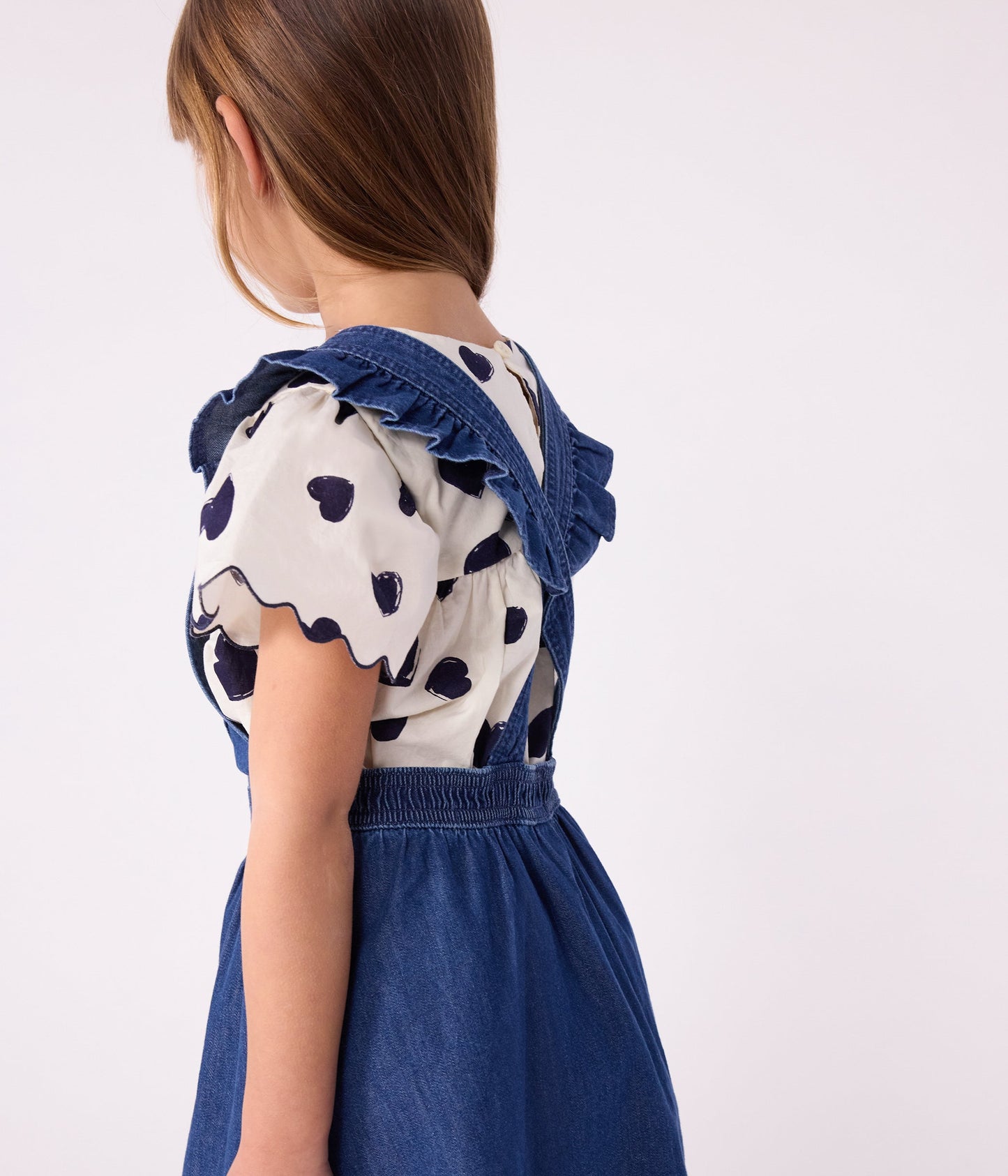 Robe enfant salopette en denim