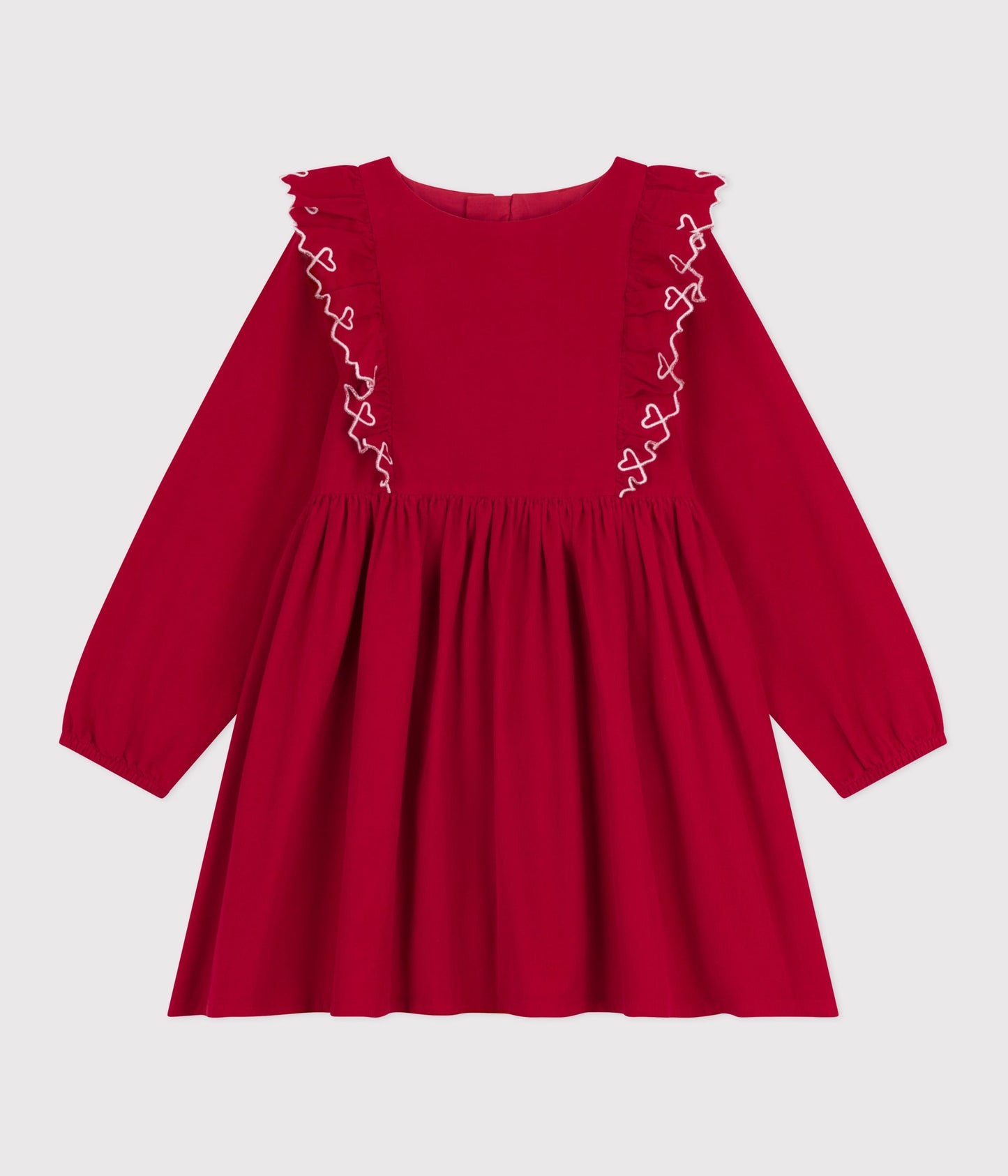Robe enfant manches longues en velours unie