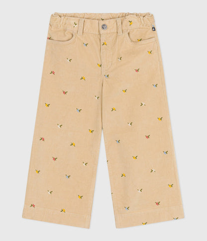 Pantalon enfant en velours à motifs