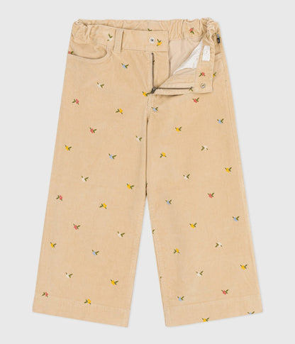 Pantalon enfant en velours à motifs