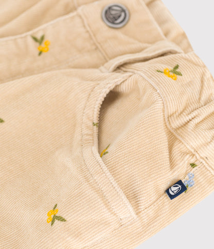 Pantalon enfant en velours à motifs