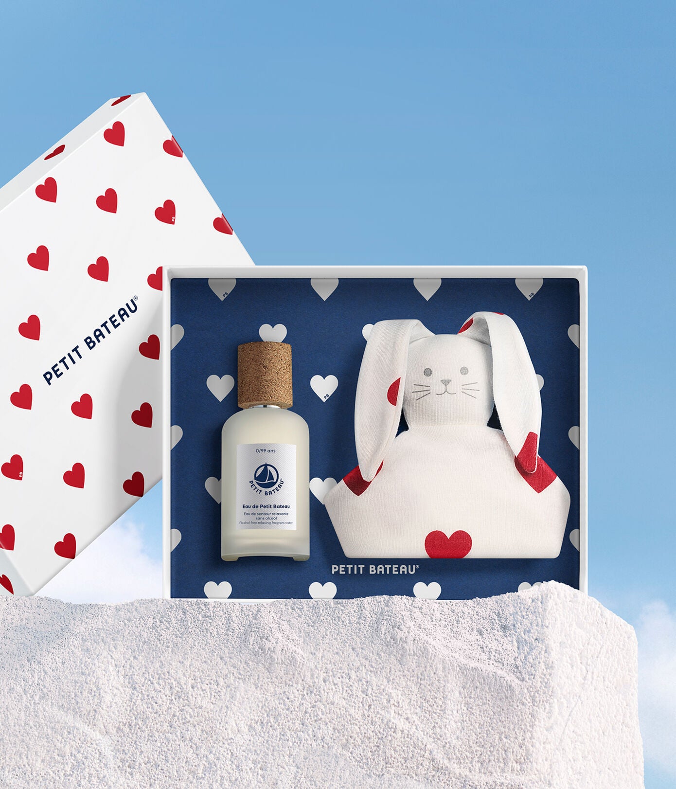 Coffret cadeau Parfum bébé 50ml & doudou coeur