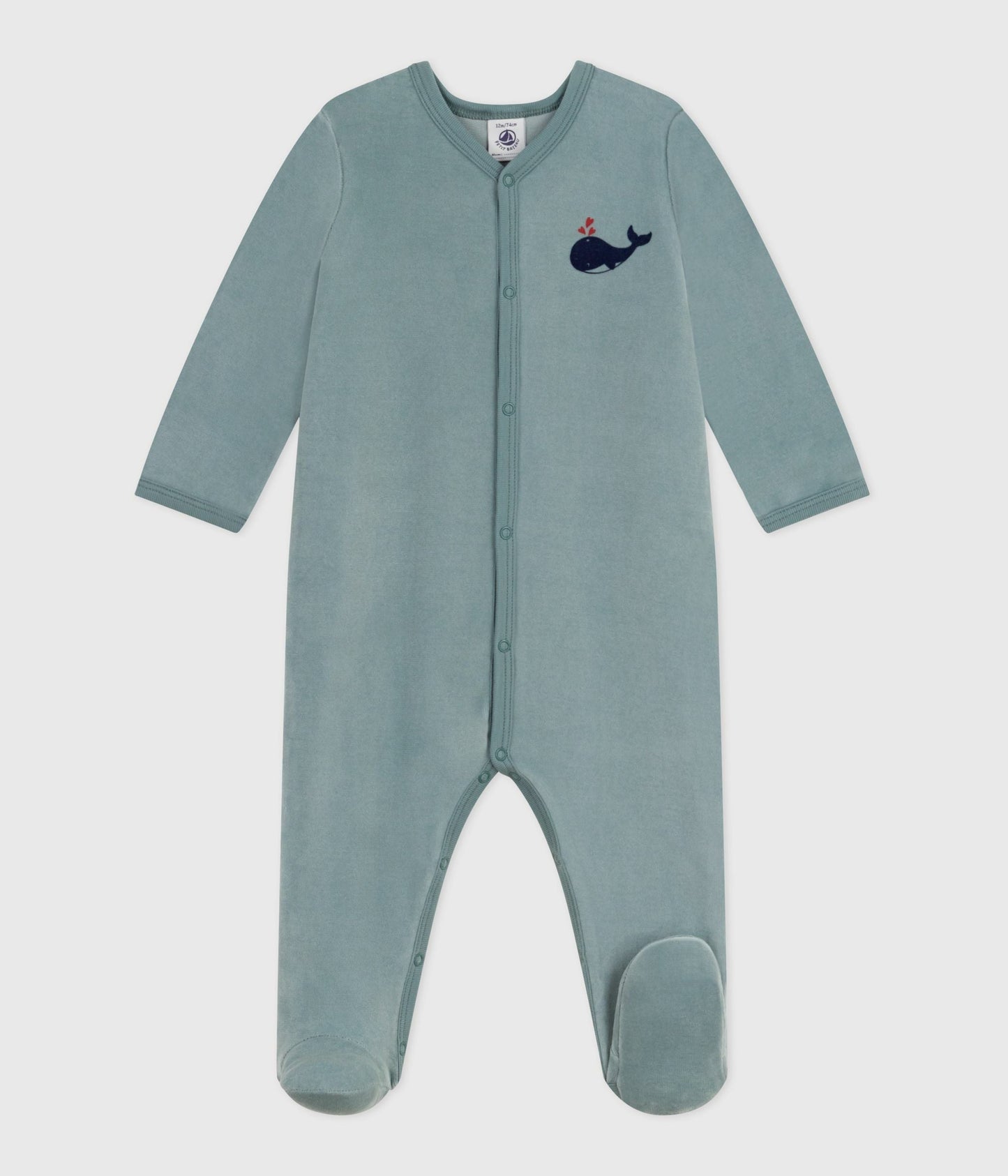 Pyjama bébé en velours uni