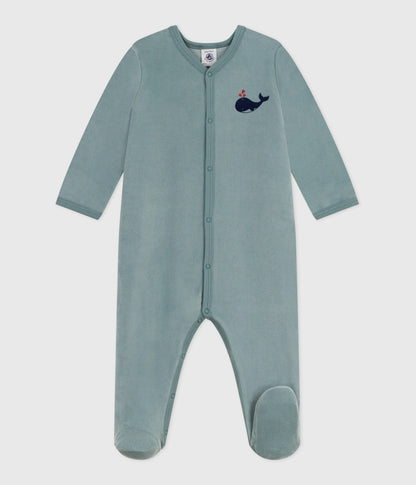 Pyjama bébé en velours uni