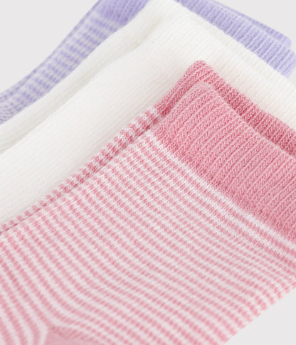 3 paires de chaussettes bébé en coton milleraie