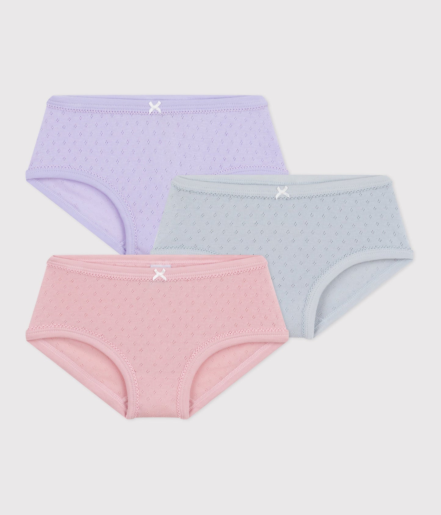 Lot de culottes enfant en coton ajouré taille haute