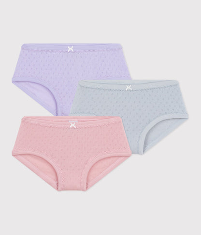 Lot de culottes enfant en coton ajouré taille haute