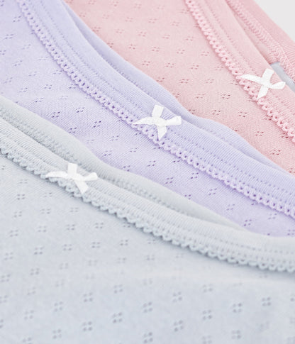 Lot de culottes enfant en coton ajouré taille haute