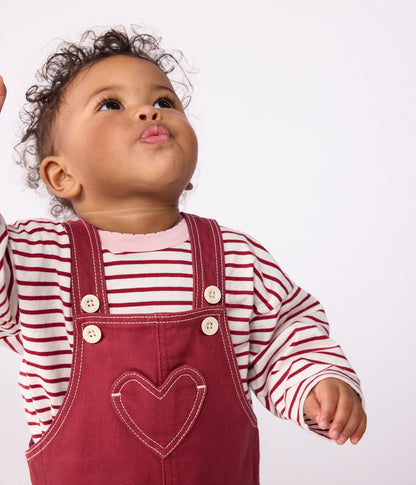 Salopette bébé en denim coloré jambes longues