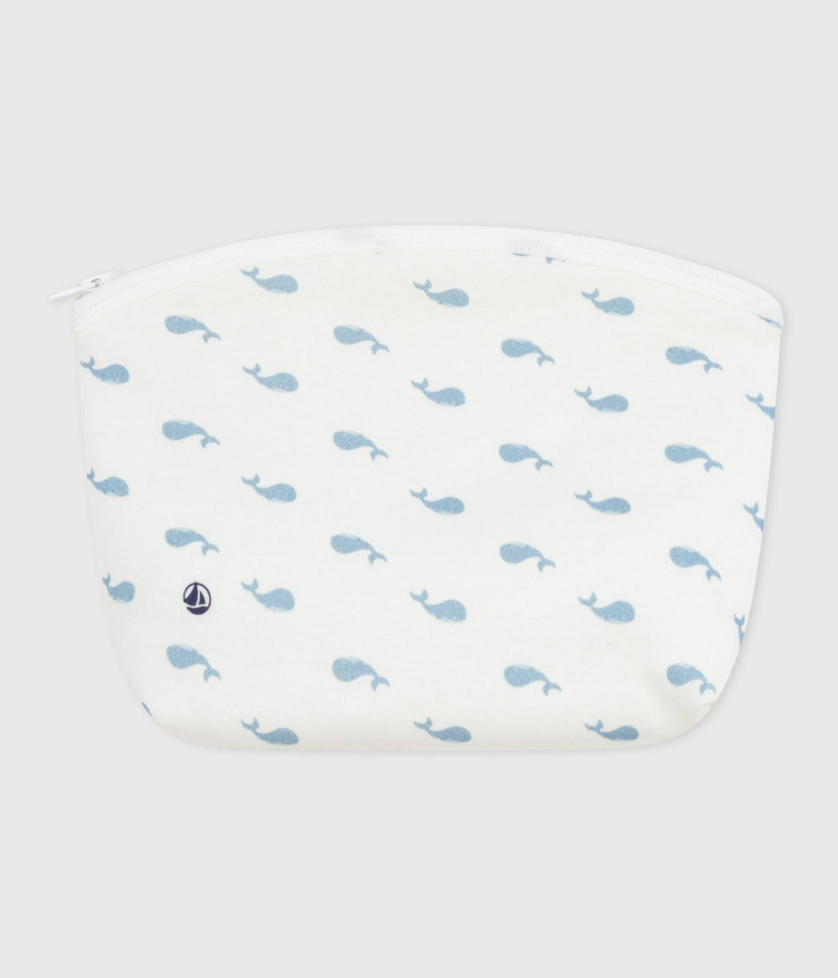 Baby pouch in whale-print cotton