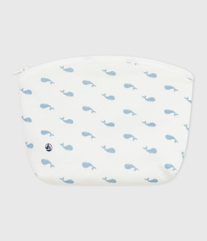 Pochette bébé en coton imprimé baleines