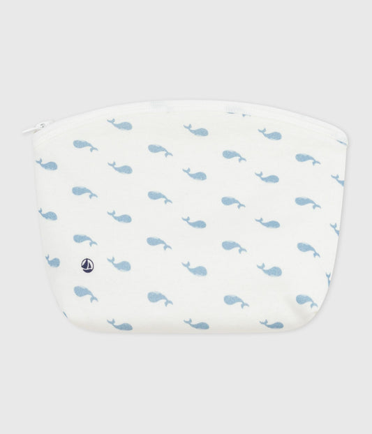 Pochette bébé en coton imprimé baleines