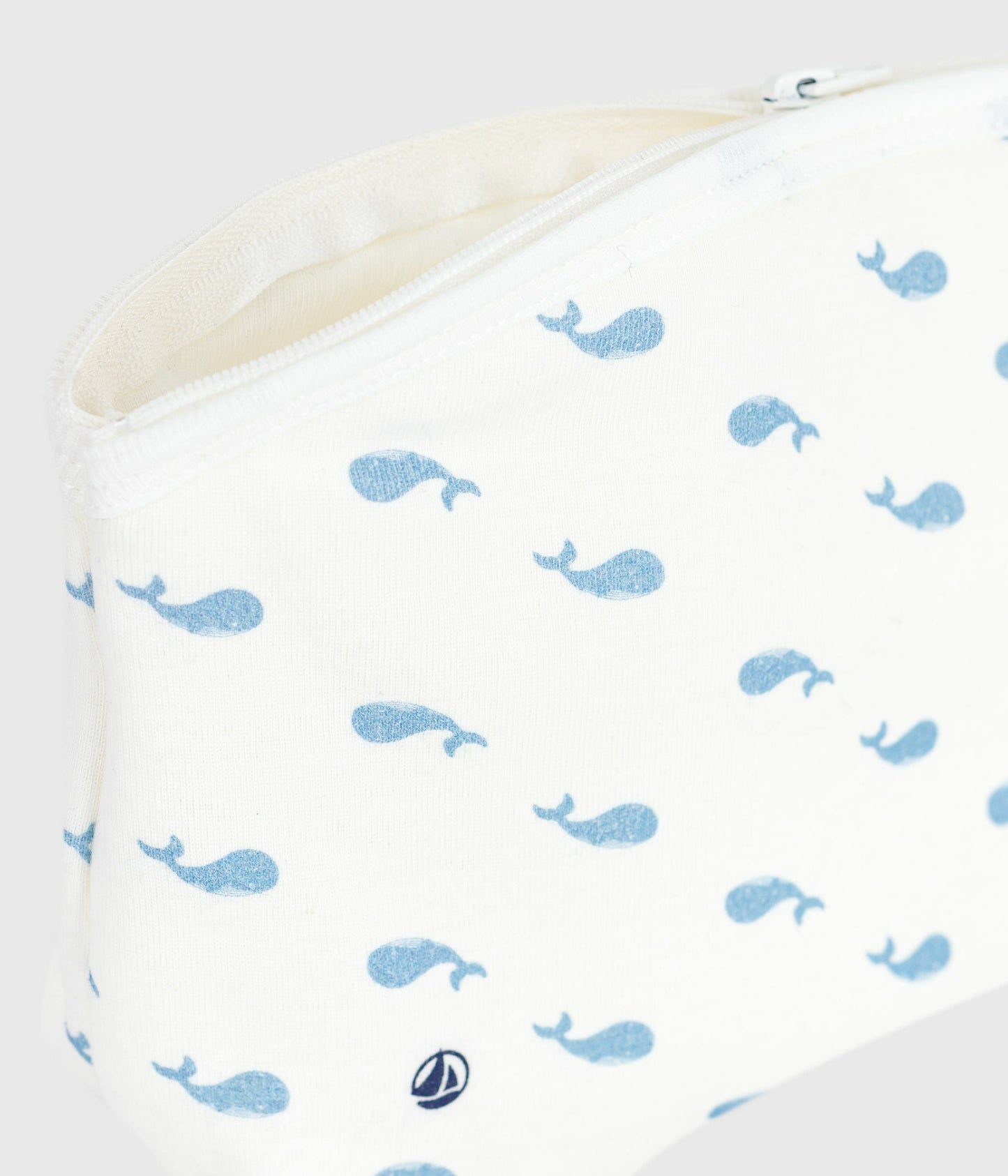 Pochette bébé en coton imprimé baleines