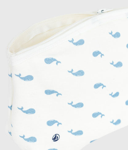 Pochette bébé en coton imprimé baleines