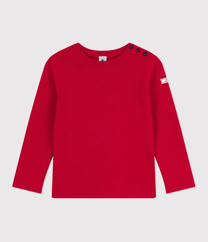 Pull enfant en laine et coton uni