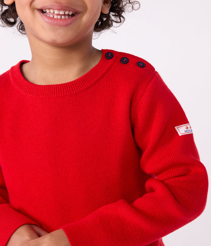 Pull enfant en laine et coton uni