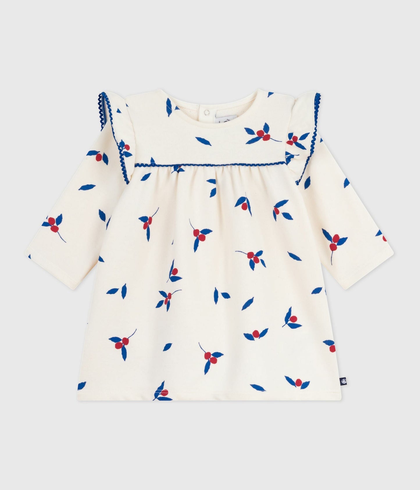 Robe bébé en coton manches longues imprimée baies