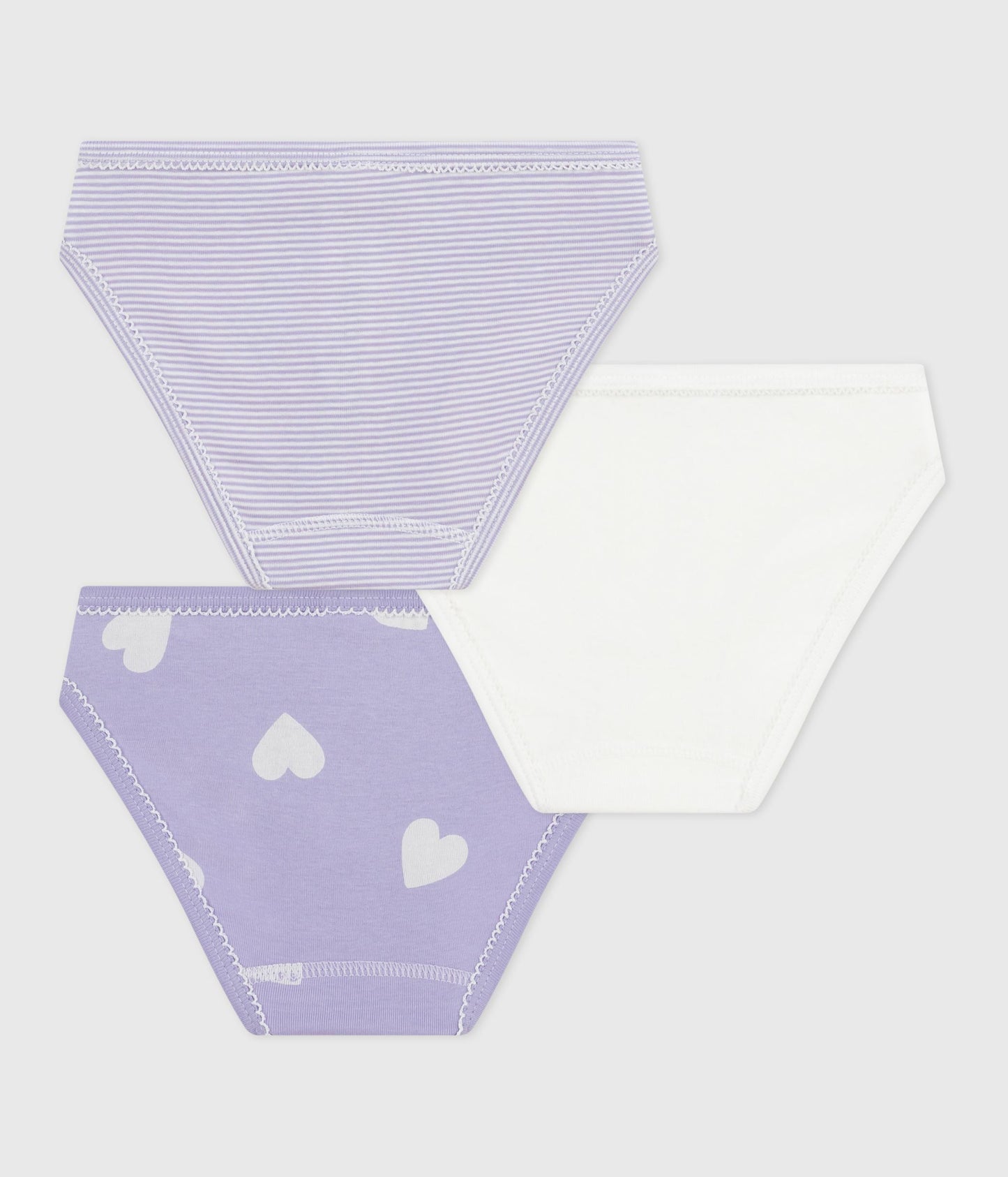 Lot de culottes enfant en coton imprimé cœurs