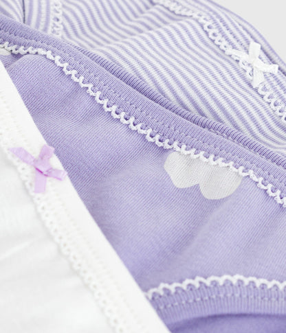 Lot de culottes enfant en coton imprimé cœurs