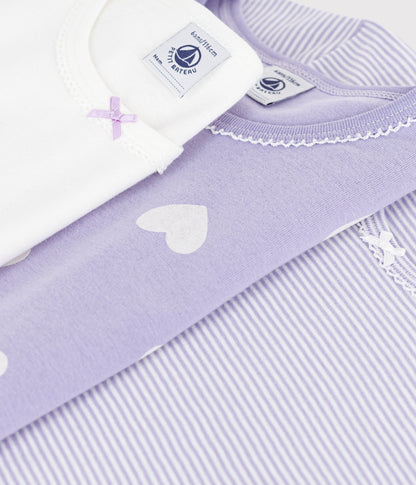 Lot de tee-shirts enfant en coton manches courtes imprimé cœurs