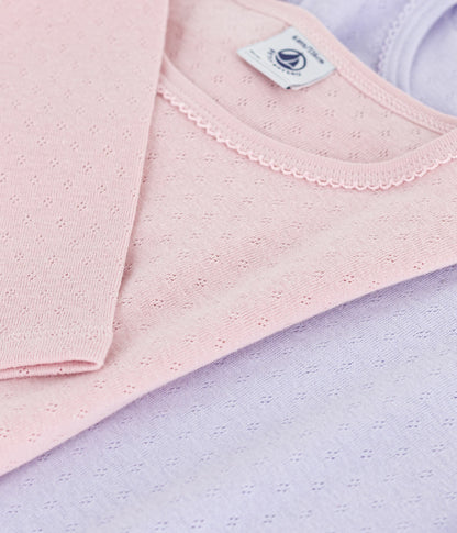 Lot de tee-shirts enfant en coton ajouré manches longues