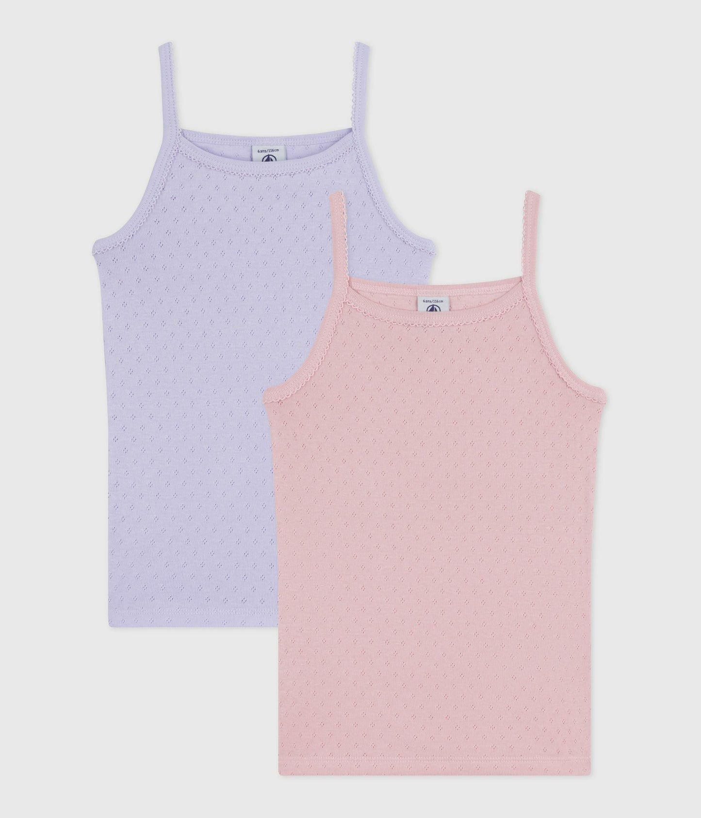 Lot de chemises à bretelles enfant en coton ajouré