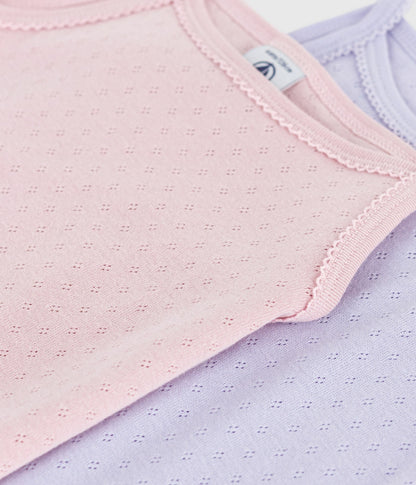 Lot de chemises à bretelles enfant en coton ajouré