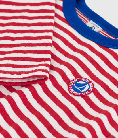 Tee-shirt enfant manches longues en coton rayé