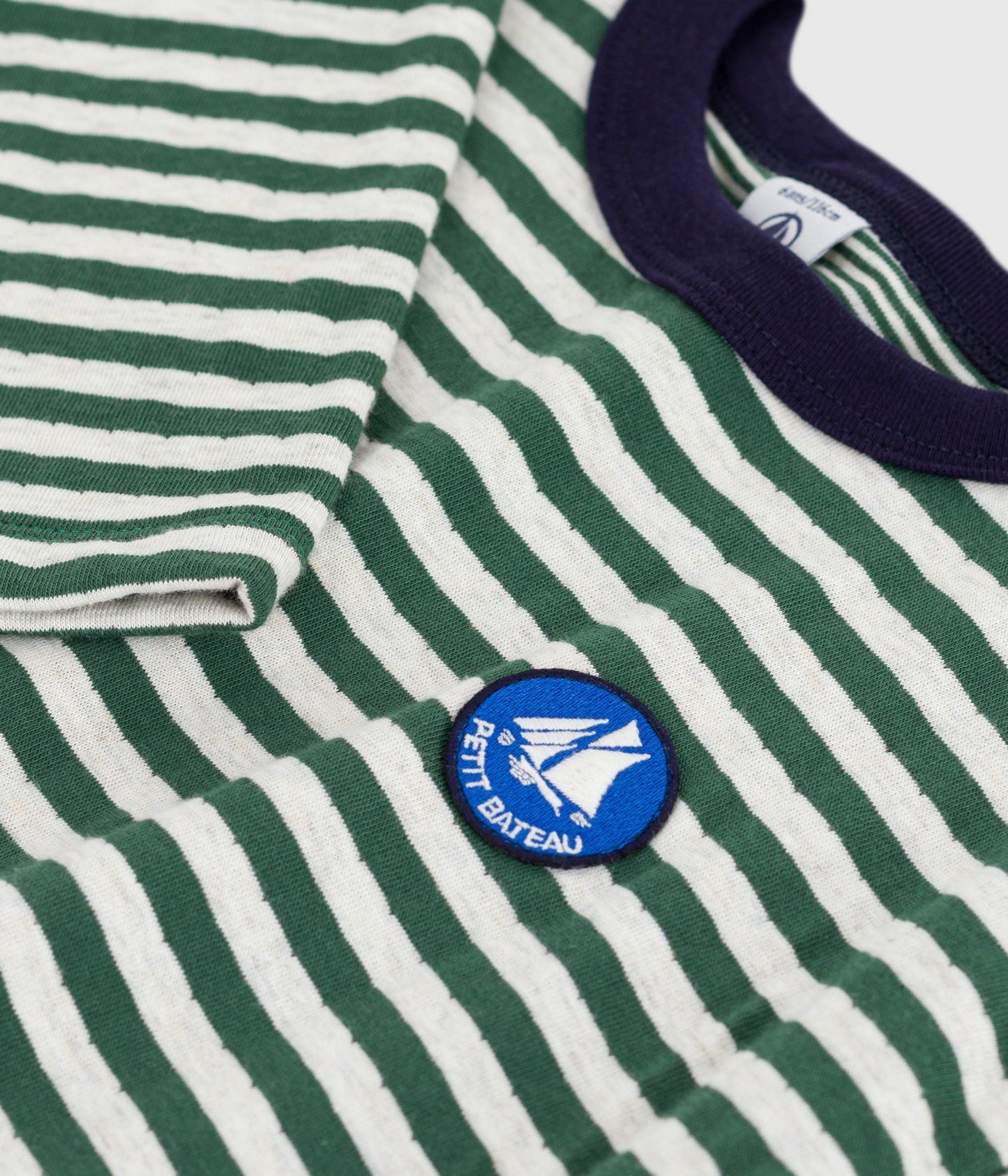 Tee-shirt enfant manches longues en coton rayé – WILLOW/MONTELIMAR:WILLOW/MONTELIMAR