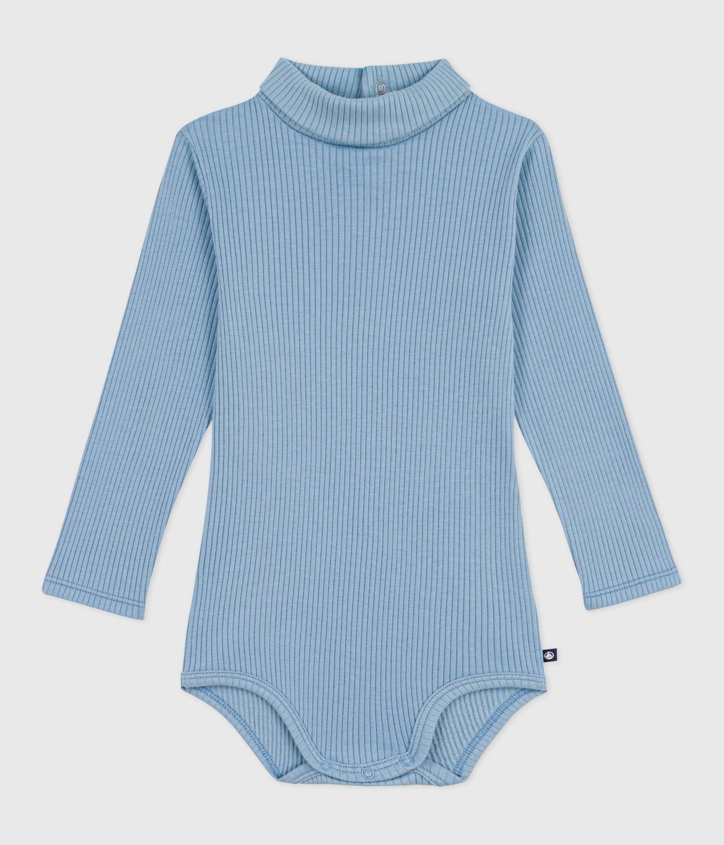 Body bébé col roulé en coton uni