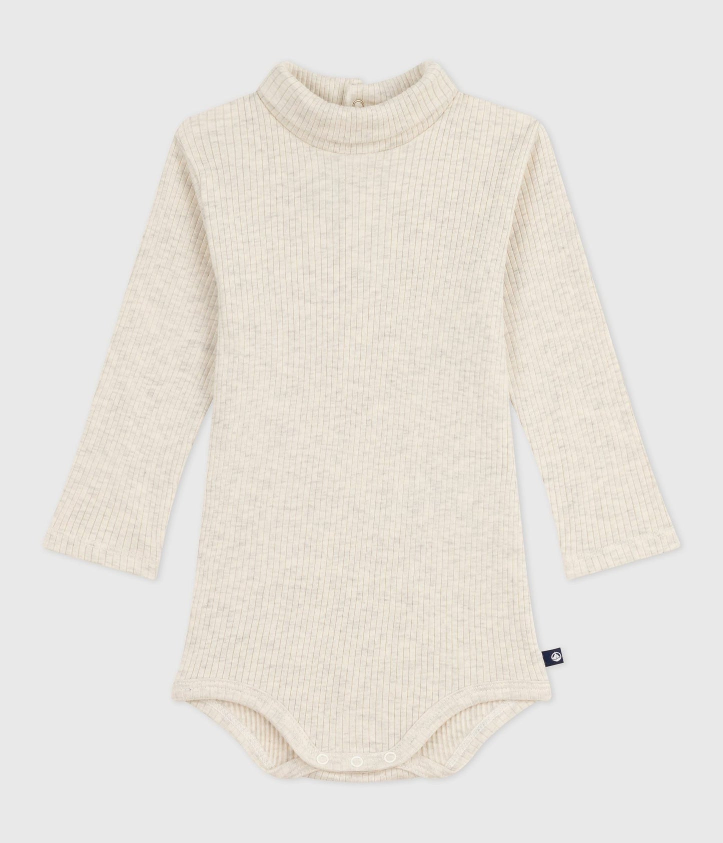 Body bébé col roulé en coton uni