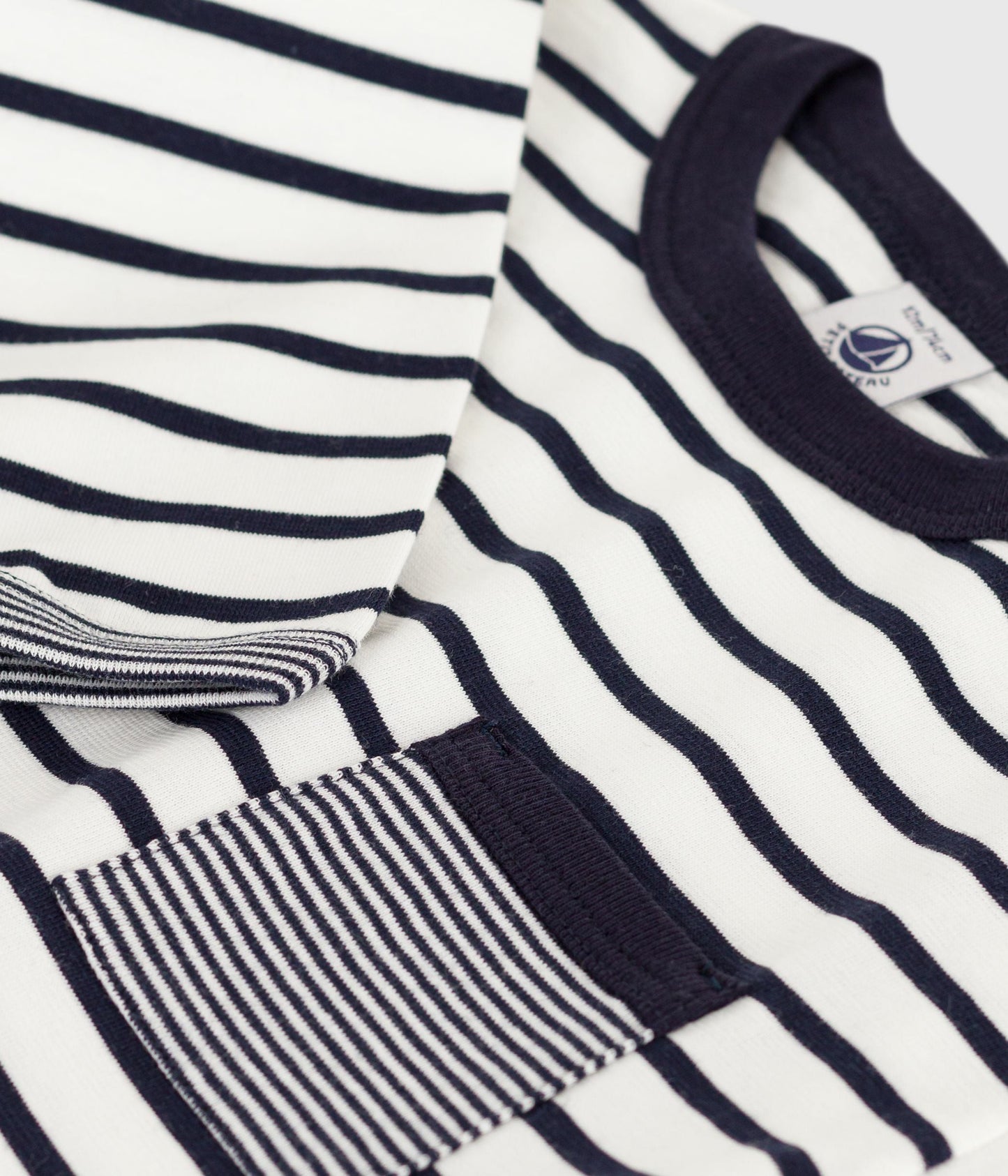 Tee-shirt bébé en coton à manches longues, rayé