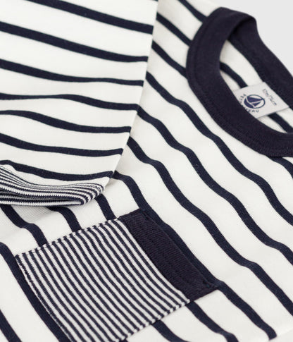 Tee-shirt bébé en coton à manches longues, rayé
