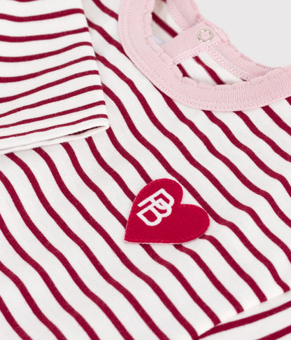 Tee-shirt bébé en coton à manches longues, rayé