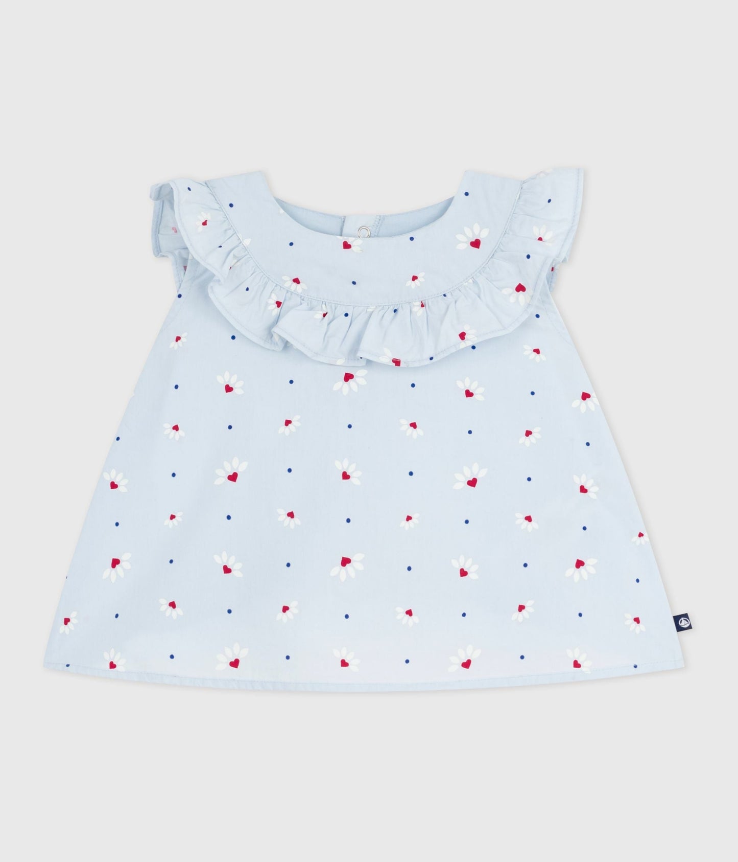 Blouse bébé en popeline de coton sans manches, imprimé fleurs