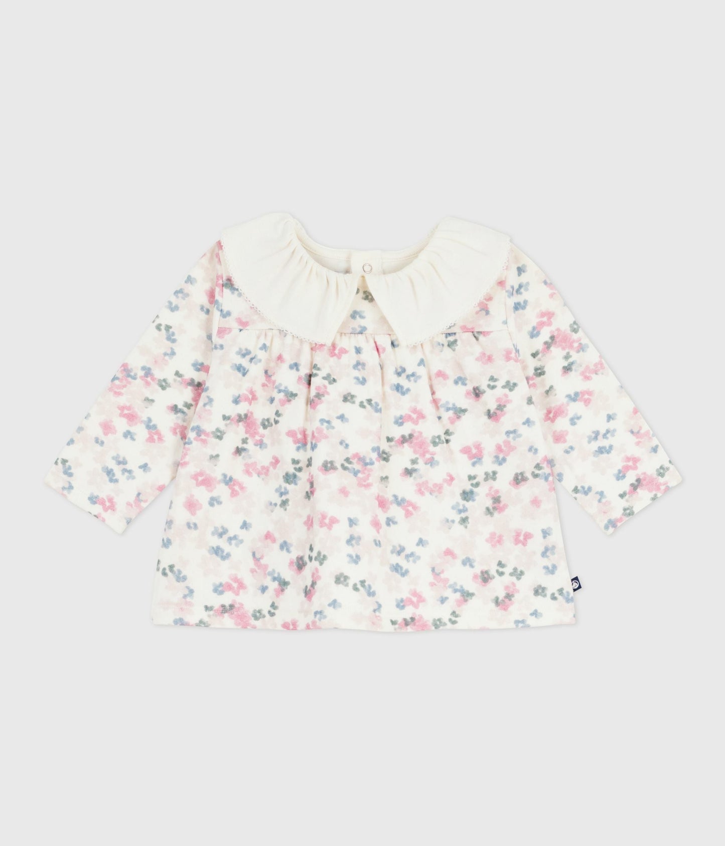 Blouse bébé en coton manches longues, imprimé fleurs