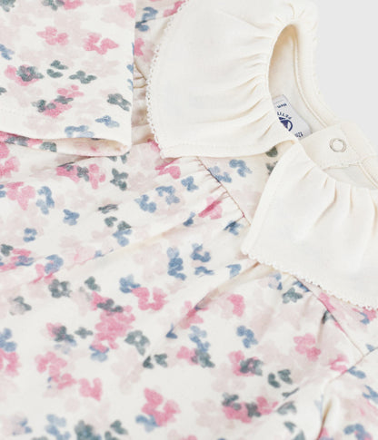 Blouse bébé en coton manches longues, imprimé fleurs