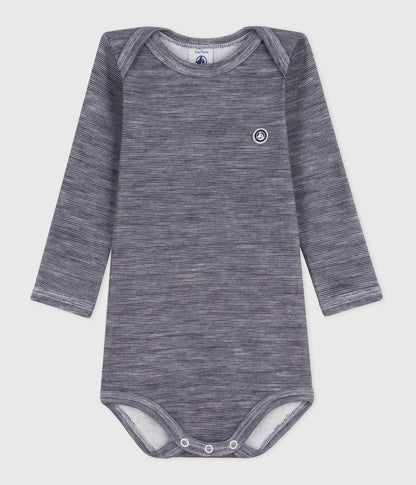 Body manches longues bébé en laine et coton