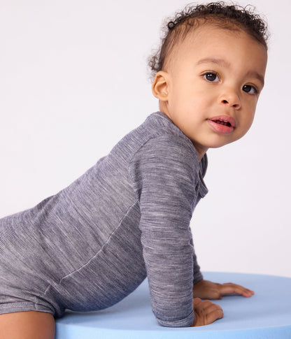 Body manches longues bébé en laine et coton