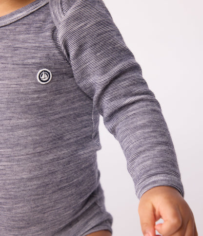 Body manches longues bébé en laine et coton