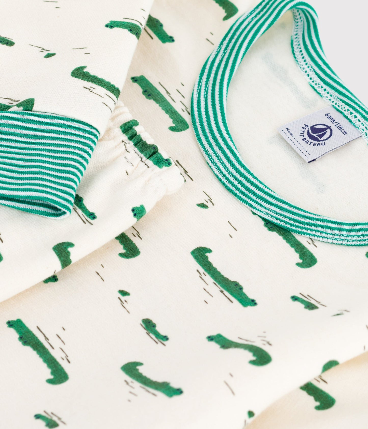 Pyjama enfant en molleton imprimé crocodiles
