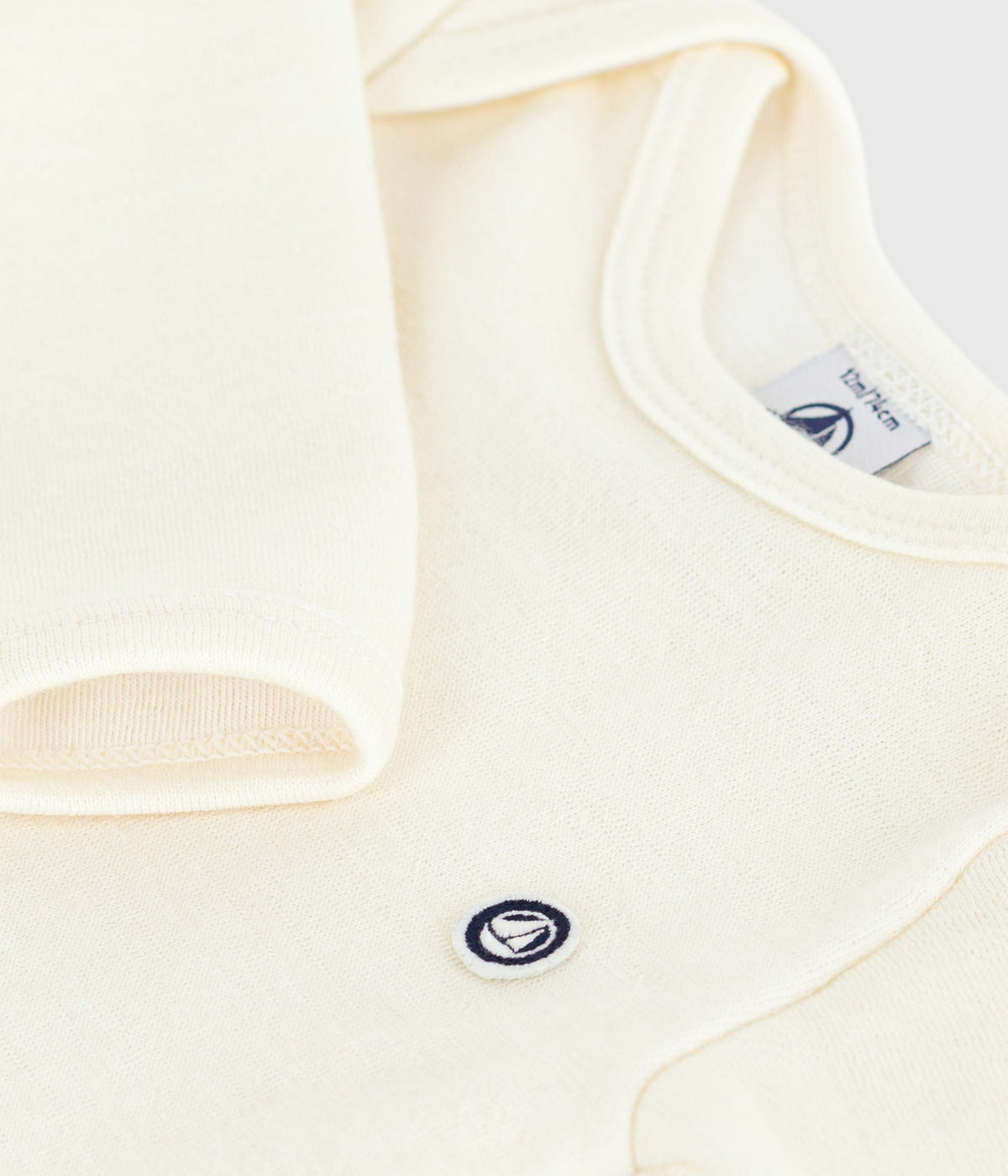 Baby long-sleeved wool and cotton bodysuit