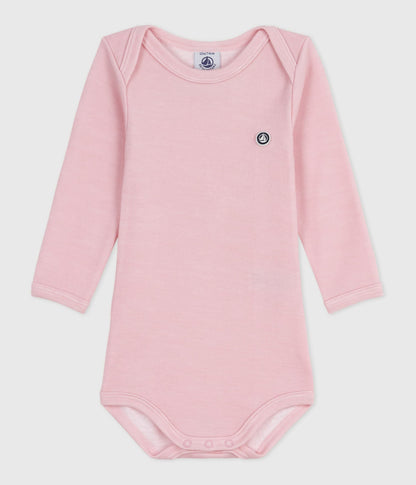 Body manches longues bébé en laine et coton